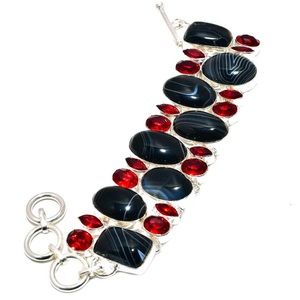 Banded Agate Gemstone Bracelet Handmade Bracelet